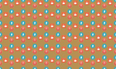 Farklı aksesuarlara sahip renkli arkaplan