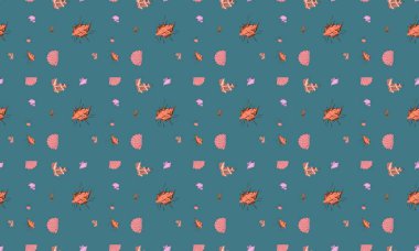 Farklı aksesuarlara sahip renkli arkaplan