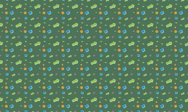 Farklı aksesuarlara sahip renkli arkaplan