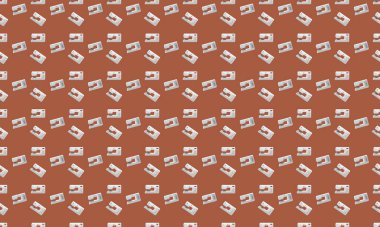 Farklı aksesuarlara sahip renkli arkaplan