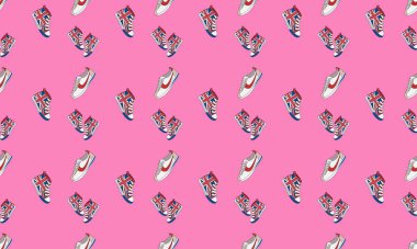 Farklı aksesuarlara sahip renkli arkaplan