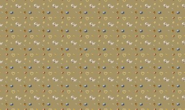 Farklı aksesuarlara sahip renkli arkaplan