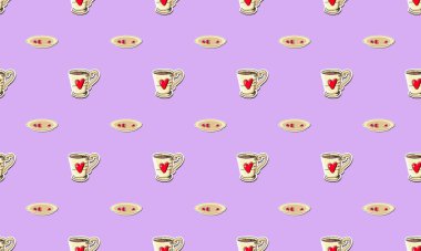 Farklı aksesuarlara sahip renkli arkaplan