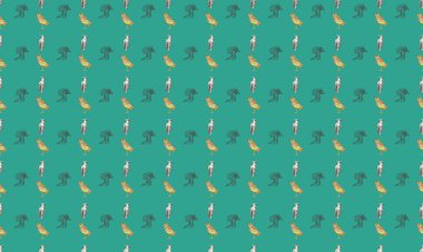 Farklı aksesuarlara sahip renkli arkaplan