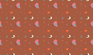 Farklı aksesuarlara sahip renkli arkaplan