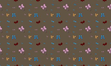 Farklı aksesuarlara sahip renkli arkaplan