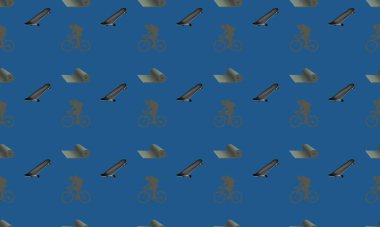 Farklı aksesuarlara sahip renkli arkaplan