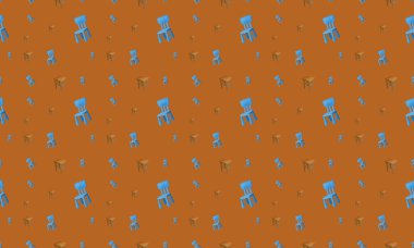 Farklı aksesuarlara sahip renkli arkaplan