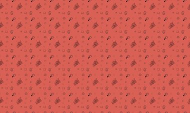 Farklı aksesuarlara sahip renkli arkaplan