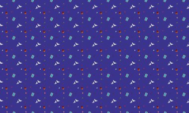 Farklı aksesuarlara sahip renkli arkaplan