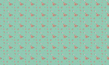 Farklı aksesuarlara sahip renkli arkaplan