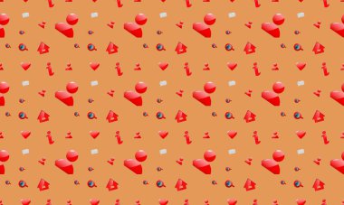 Farklı aksesuarlara sahip renkli arkaplan