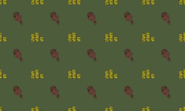 Farklı aksesuarlara sahip renkli arkaplan