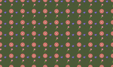 Farklı aksesuarlara sahip renkli arkaplan