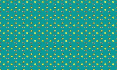 Farklı aksesuarlara sahip renkli arkaplan