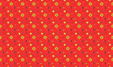 Farklı aksesuarlara sahip renkli arkaplan