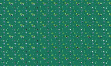 Farklı aksesuarlara sahip renkli arkaplan