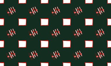 Farklı aksesuarlara sahip renkli arkaplan