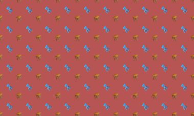 Farklı aksesuarlara sahip renkli arkaplan