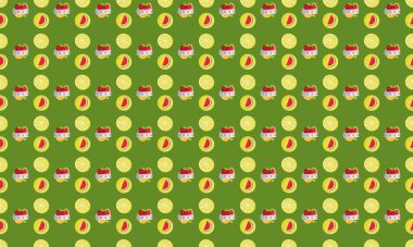 Farklı aksesuarlara sahip renkli arkaplan