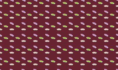 Farklı aksesuarlara sahip renkli arkaplan