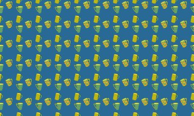 Farklı aksesuarlara sahip renkli arkaplan