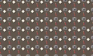 Farklı aksesuarlara sahip renkli arkaplan