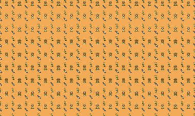 Farklı aksesuarlara sahip renkli arkaplan