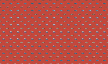 Farklı aksesuarlara sahip renkli arkaplan