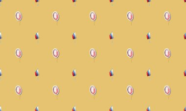 Farklı aksesuarlara sahip renkli arkaplan