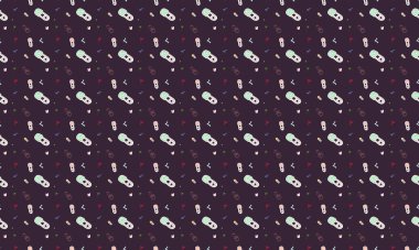 Farklı aksesuarlara sahip renkli arkaplan