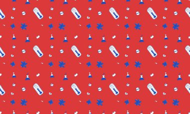 Farklı aksesuarlara sahip renkli arkaplan