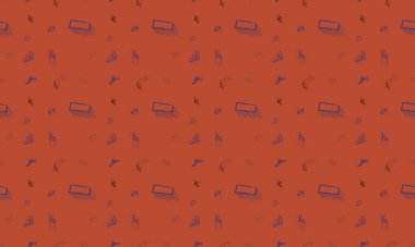 Farklı aksesuarlara sahip renkli arkaplan