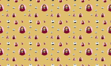 Farklı aksesuarlara sahip renkli arkaplan