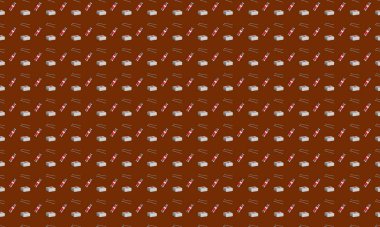 Farklı aksesuarlara sahip renkli arkaplan