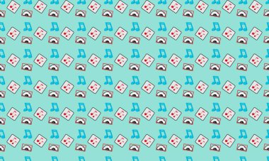 Farklı aksesuarlara sahip renkli arkaplan