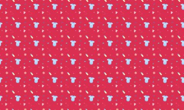 Farklı aksesuarlara sahip renkli arkaplan