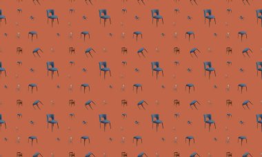 Farklı aksesuarlara sahip renkli arkaplan