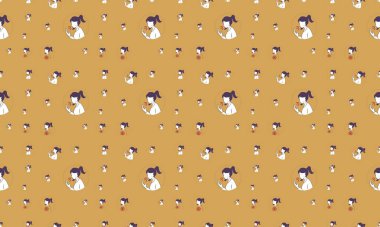 Farklı aksesuarlara sahip renkli arkaplan