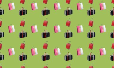 Farklı aksesuarlara sahip renkli arkaplan