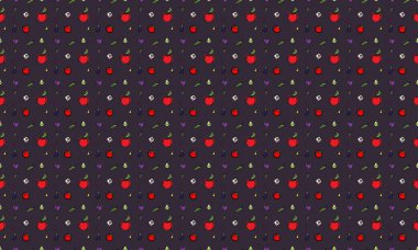 Farklı aksesuarlara sahip renkli arkaplan