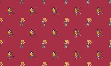 Farklı aksesuarlara sahip renkli arkaplan