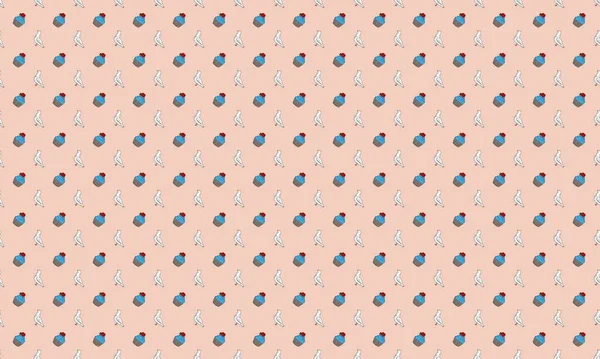 Farklı aksesuarlara sahip renkli arkaplan