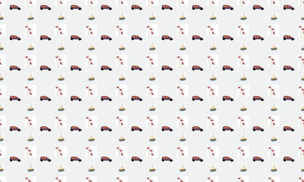 Colored background with different accessories