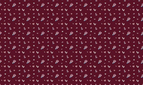 Colored background with different accessories