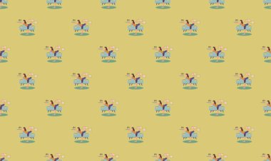 Farklı aksesuarlara sahip renkli arkaplan