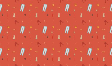 Farklı aksesuarlara sahip renkli arkaplan