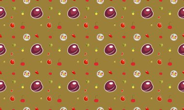 Farklı aksesuarlara sahip renkli arkaplan