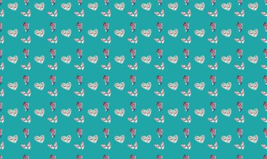 Farklı aksesuarlara sahip renkli arkaplan