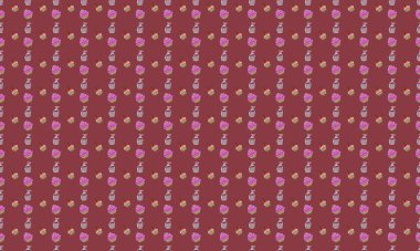 Farklı aksesuarlara sahip renkli arkaplan